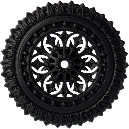 Ekena Millwork Sellek Ceiling Medallion (Fits Canopies up to 1 1/8"), 18 1/2"OD x 7/8"ID x 1 1/2"P, Steel Gray CM18SKSGS